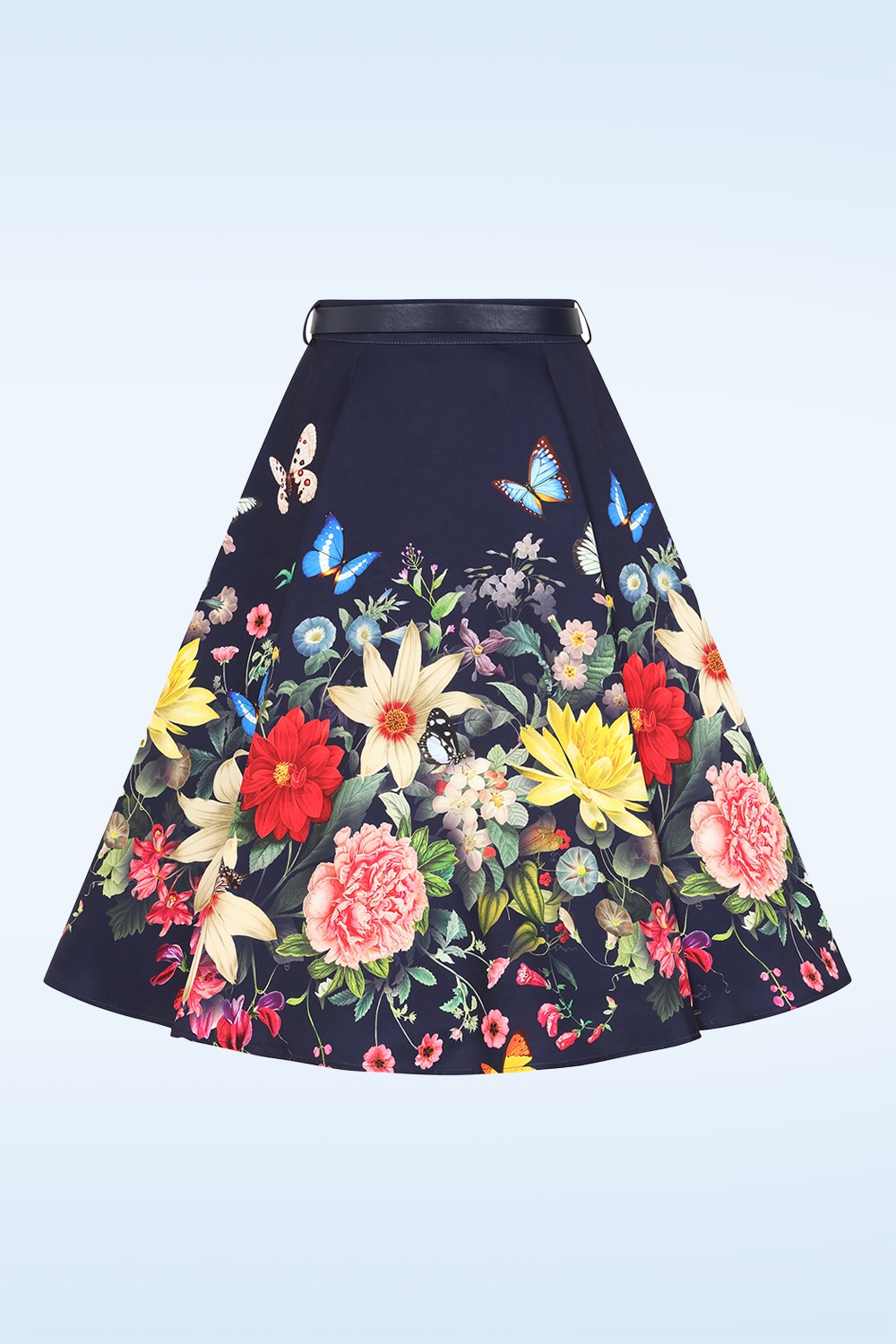 Hearts & Roses - Enchanted Garden swing rok in marineblauw 3