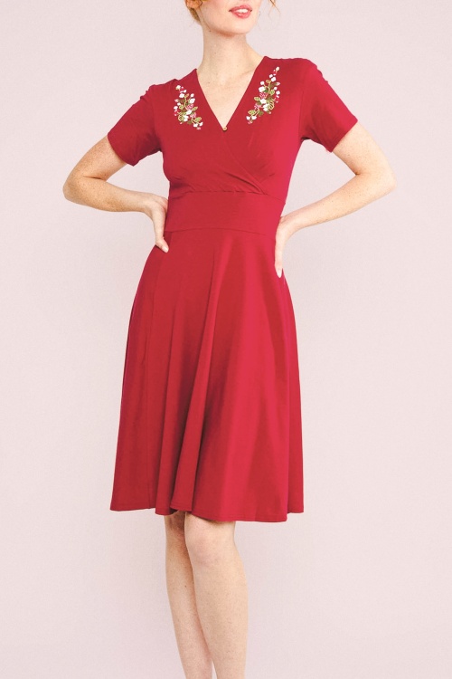 Blutsgeschwister - Shalala Tralala Spring jurk in Tasty Red 2