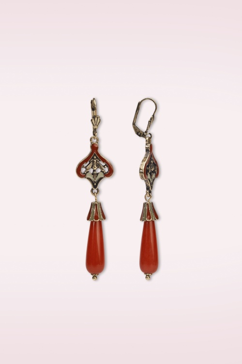 Lovely - Crimson Agate oorbellen in rood