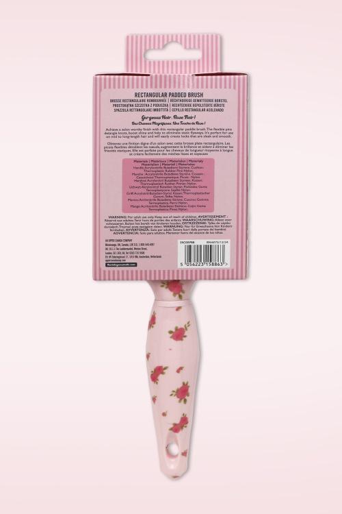 The Vintage Cosmetic Company - Rose Rechthoekige haarborstel in roze 2