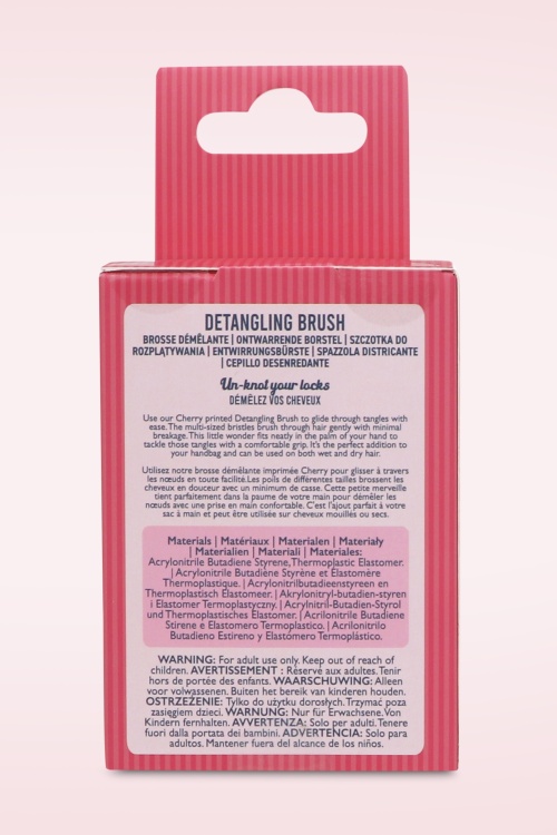 The Vintage Cosmetic Company - Ontwarrende borstel met kersjes in roze 3