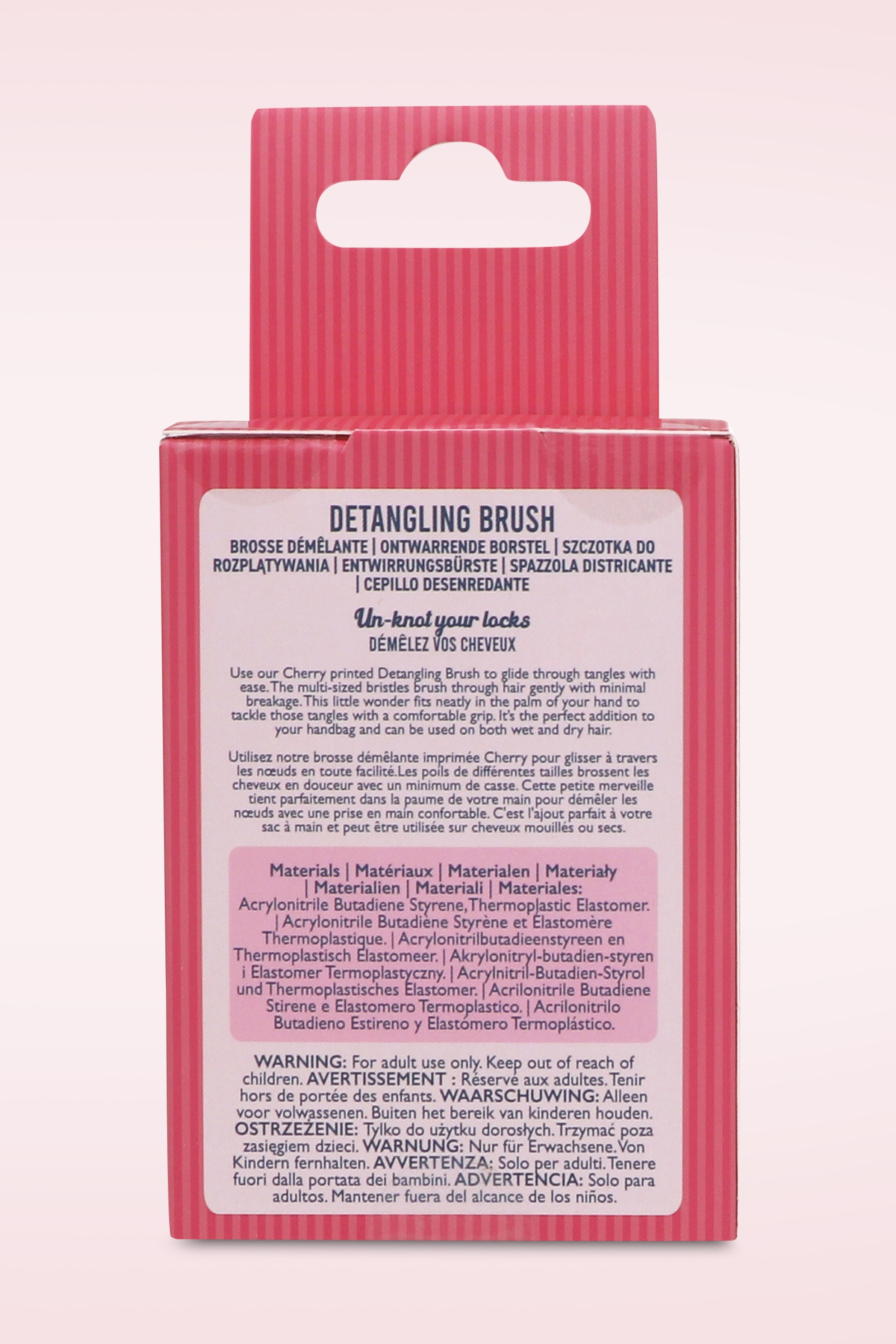 The Vintage Cosmetic Company - Ontwarrende borstel met kersjes in roze 3