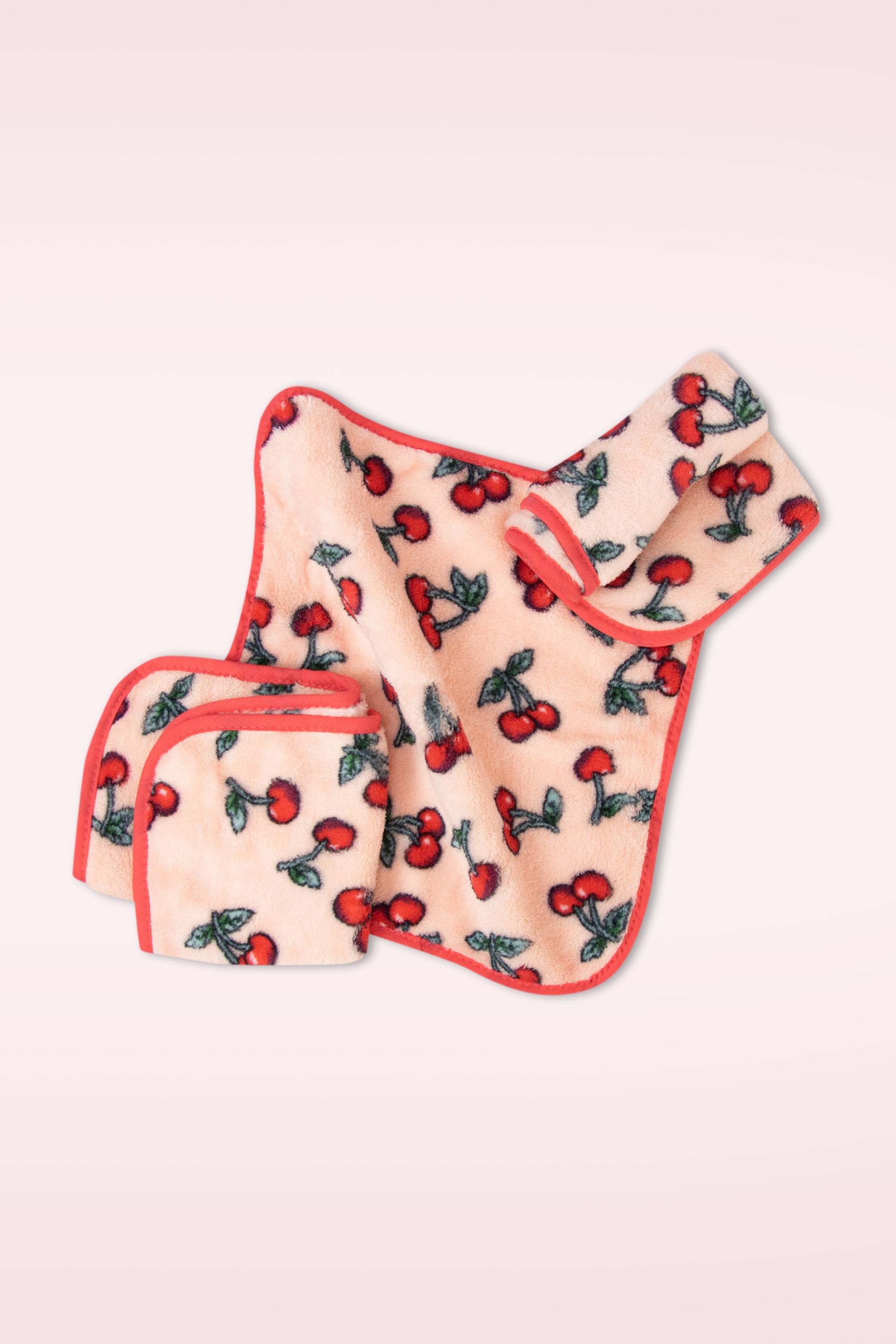 The Vintage Cosmetic Company - Make-updoekjes met kersenprint in roze 2