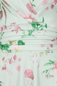 Vintage Chic for Topvintage - Topvintage exclusive ~ Esmeralda Flower swing jurk in zachtgroen 2