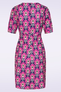 Vintage Chic for Topvintage - Topvintage exclusive ~ Aurora Floral a-lijn jurk in paars en roze 3