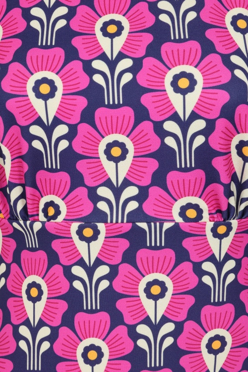 Vintage Chic for Topvintage - Topvintage exclusive ~ Aurora Floral a-lijn jurk in paars en roze 2