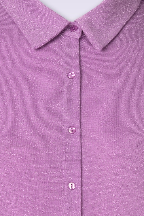 Surkana - Glittery Grace gebreide top in paars 2