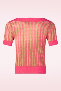 Surkana - Rosy gebreide top in roze en groen 3