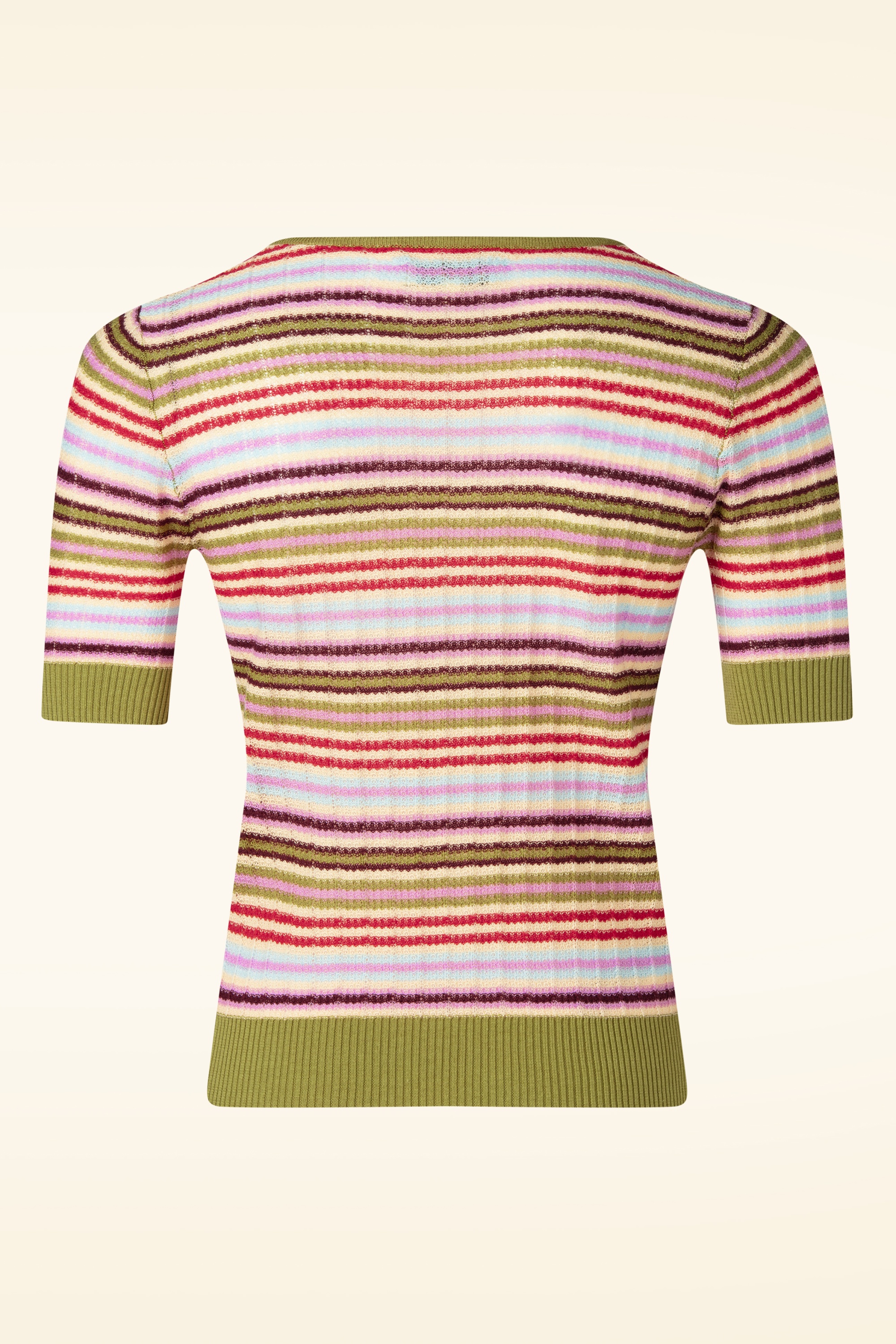 Surkana - Sunny Stripey gebreide top in roze en multi 3