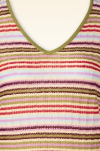 Surkana - Sunny Stripey gebreide top in roze en multi 2