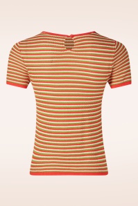Surkana - Faye Stripe gebreide top in oranje 3
