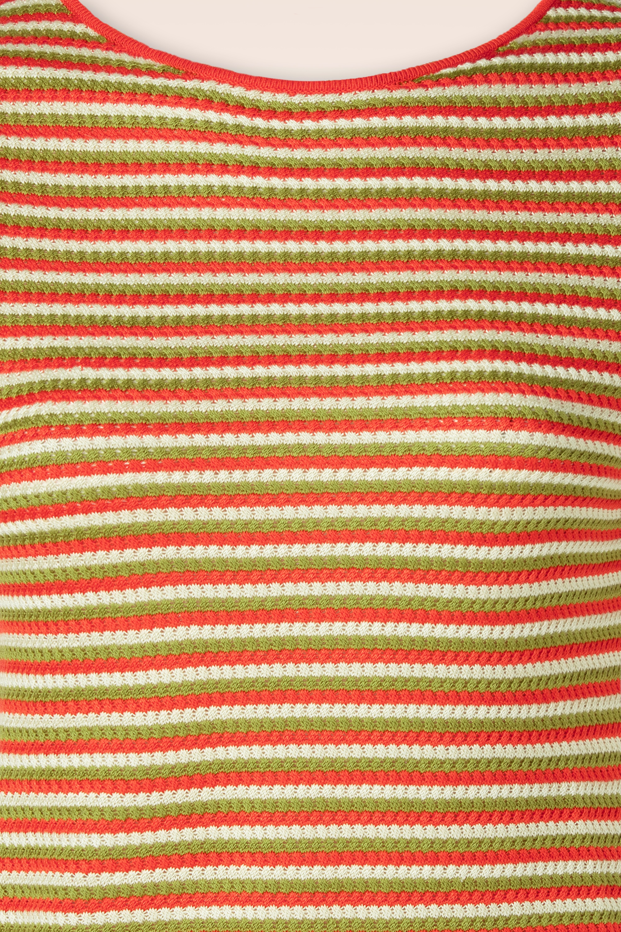 Surkana - Faye Stripe gebreide top in oranje 2