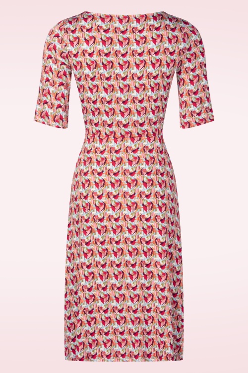 Surkana - Sandy overslag halslijn jurk in multi 3