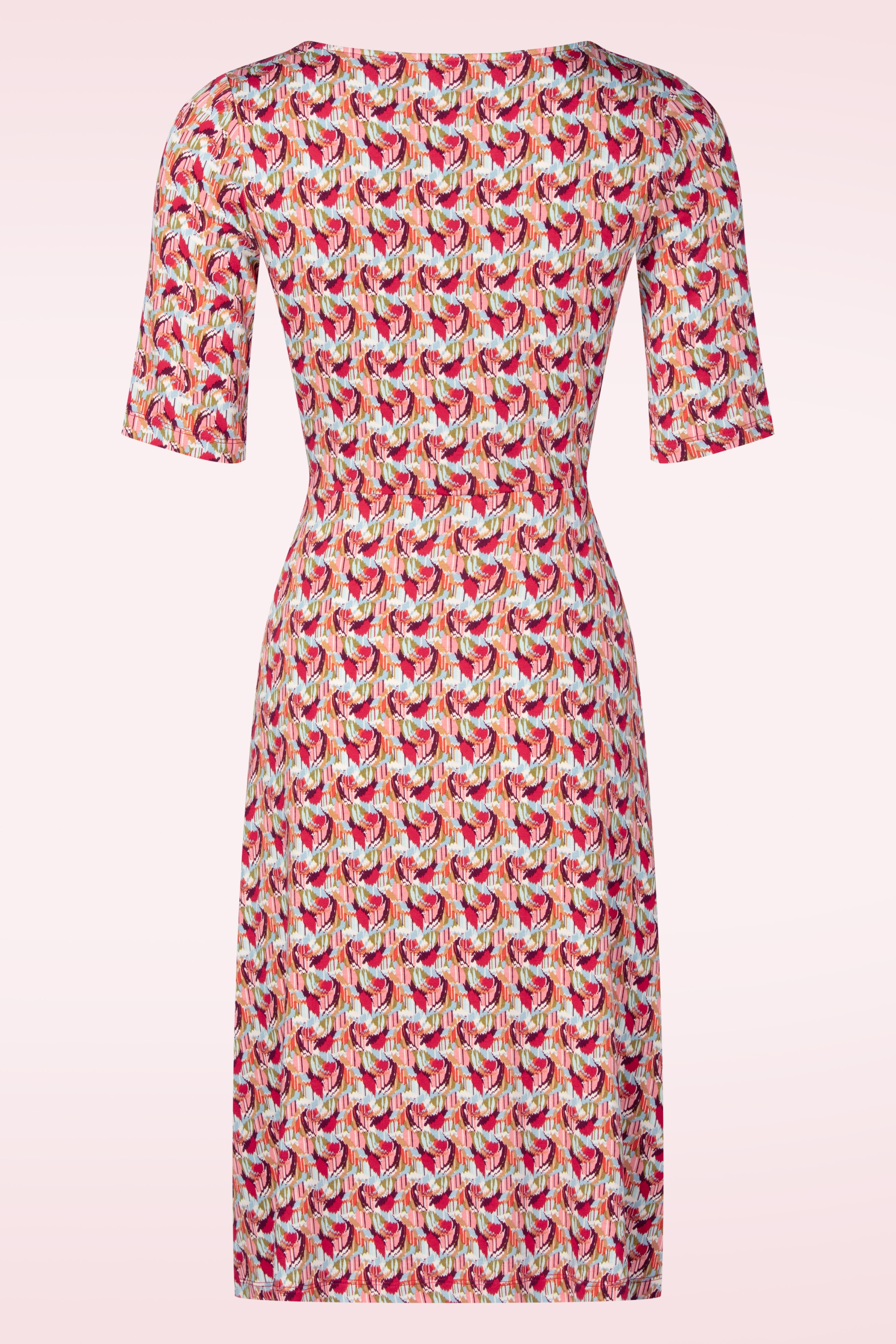 Surkana - Sandy overslag halslijn jurk in multi 3