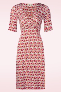 Surkana - Sandy overslag halslijn jurk in multi