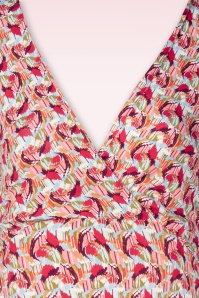 Surkana - Sandy overslag halslijn jurk in multi 2