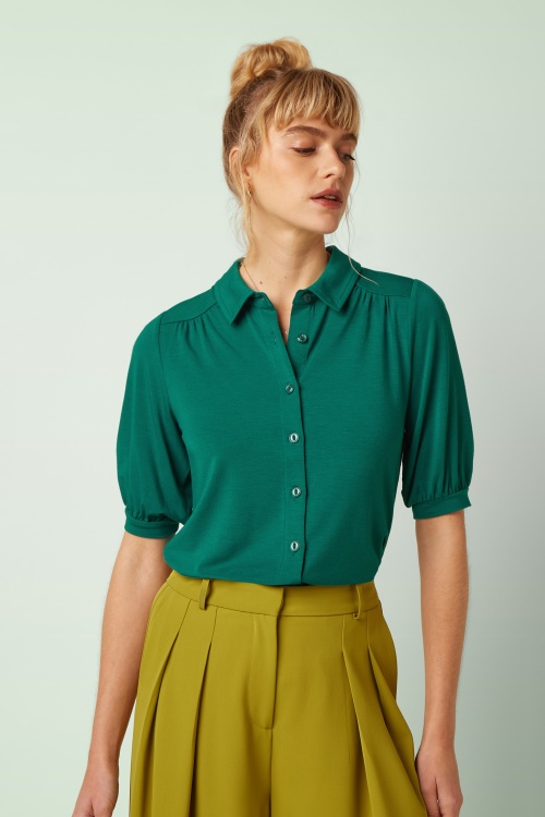 King Louie - Carina Haven blouse in beacon blauw