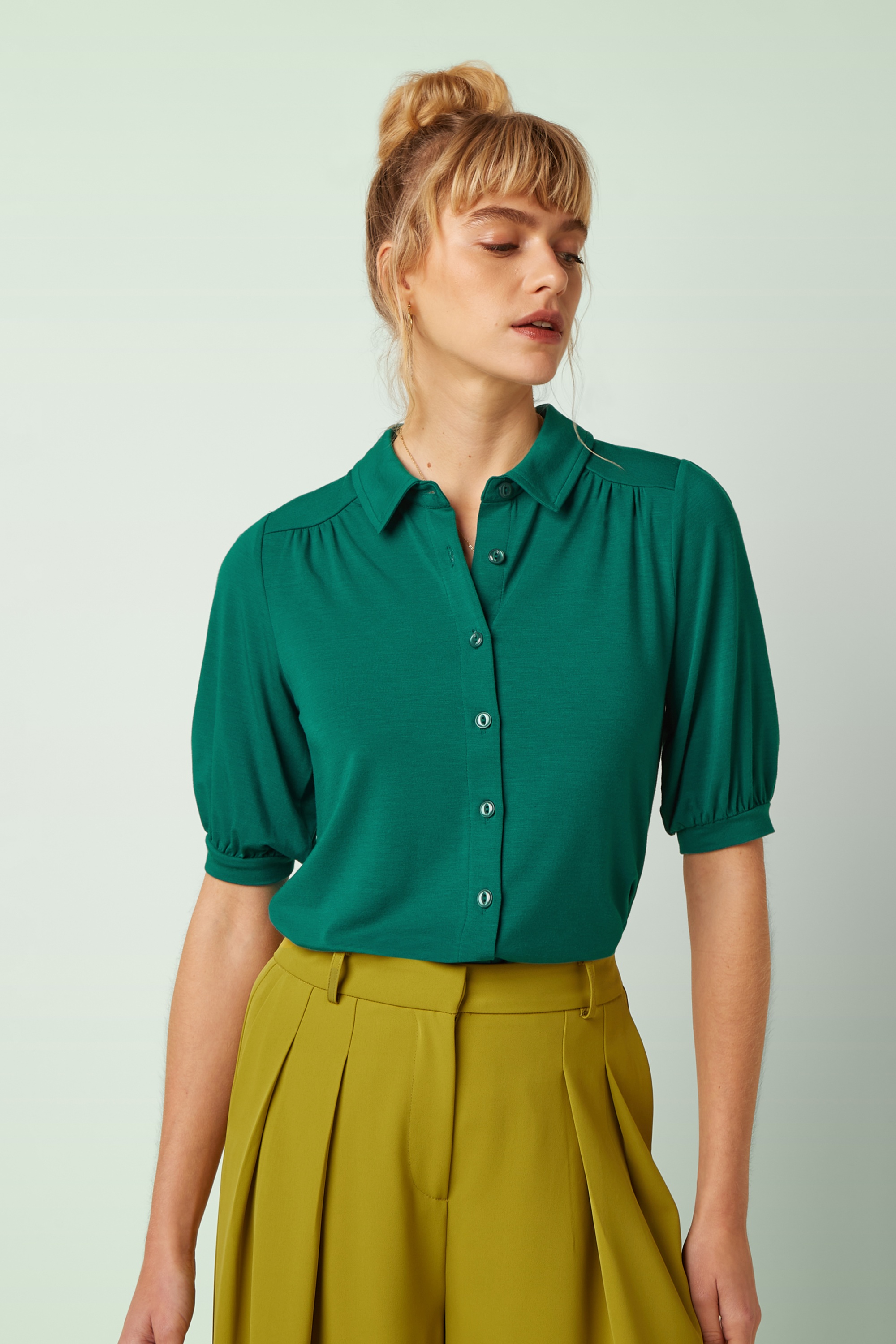 King Louie - Carina Tulum blouse in Ponderosa groen