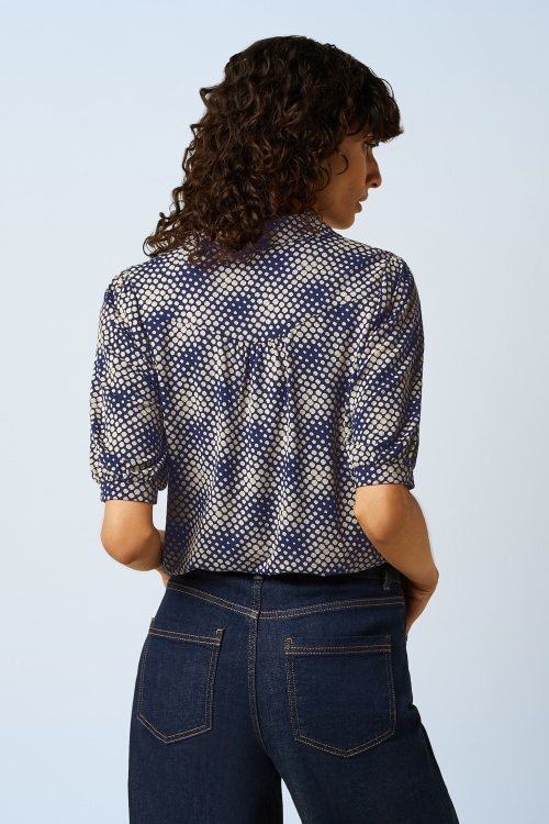 King Louie - Carina Haven blouse in beacon blauw 3