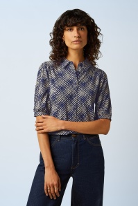 King Louie - Carina Haven blouse in beacon blauw
