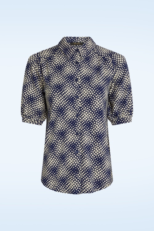 King Louie - Carina Haven blouse in beacon blauw 2