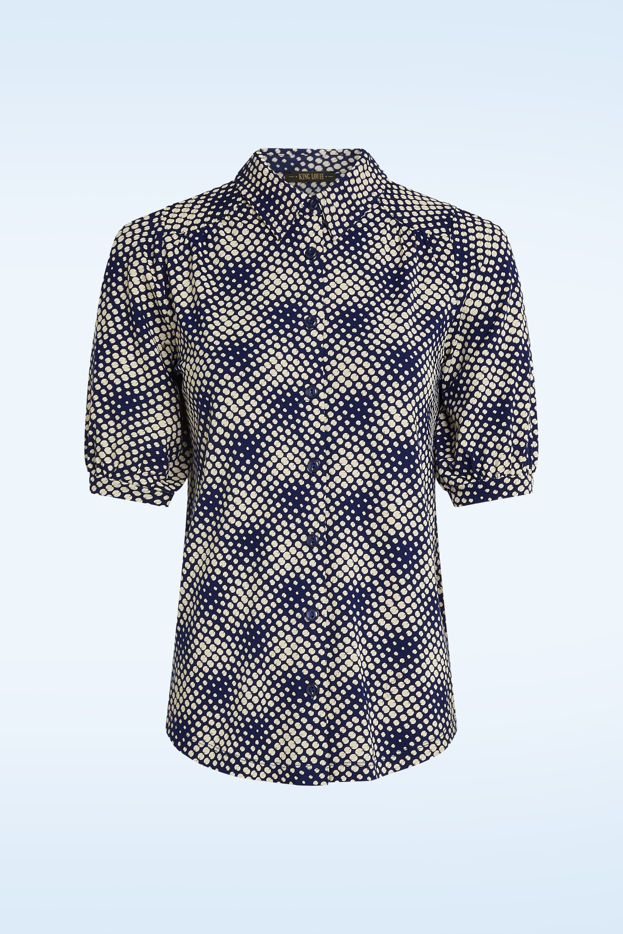 King Louie - Carina Haven blouse in beacon blauw 2