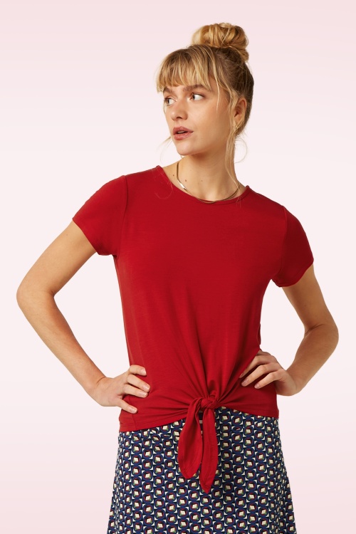 King Louie - Tulum Knot shirt in chili rood