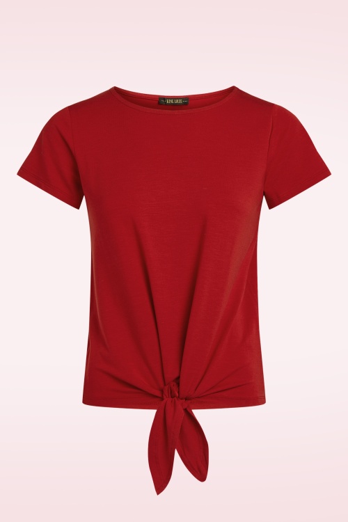 King Louie - Tulum Knot shirt in chili rood 2