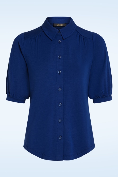 King Louie - Carina Tulum Blouse in mazarine blauw 2