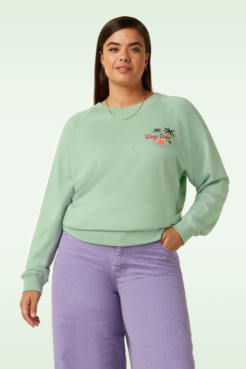 King Louie - Febe Peachy sweater in cameo groen