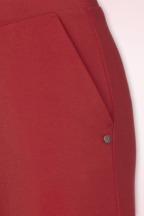 Surkana - Ruby pantalon met wijde pijpen in baksteenrood 2