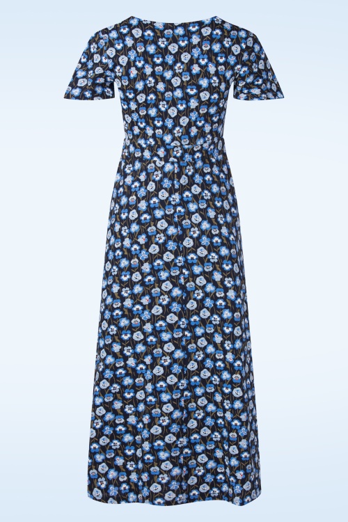 Seasalt - Chateaux katoenen midaxi jurk in Pressed Pansies Sail 3