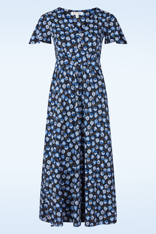 Seasalt - Chateaux katoenen midaxi jurk in Pressed Pansies Sail