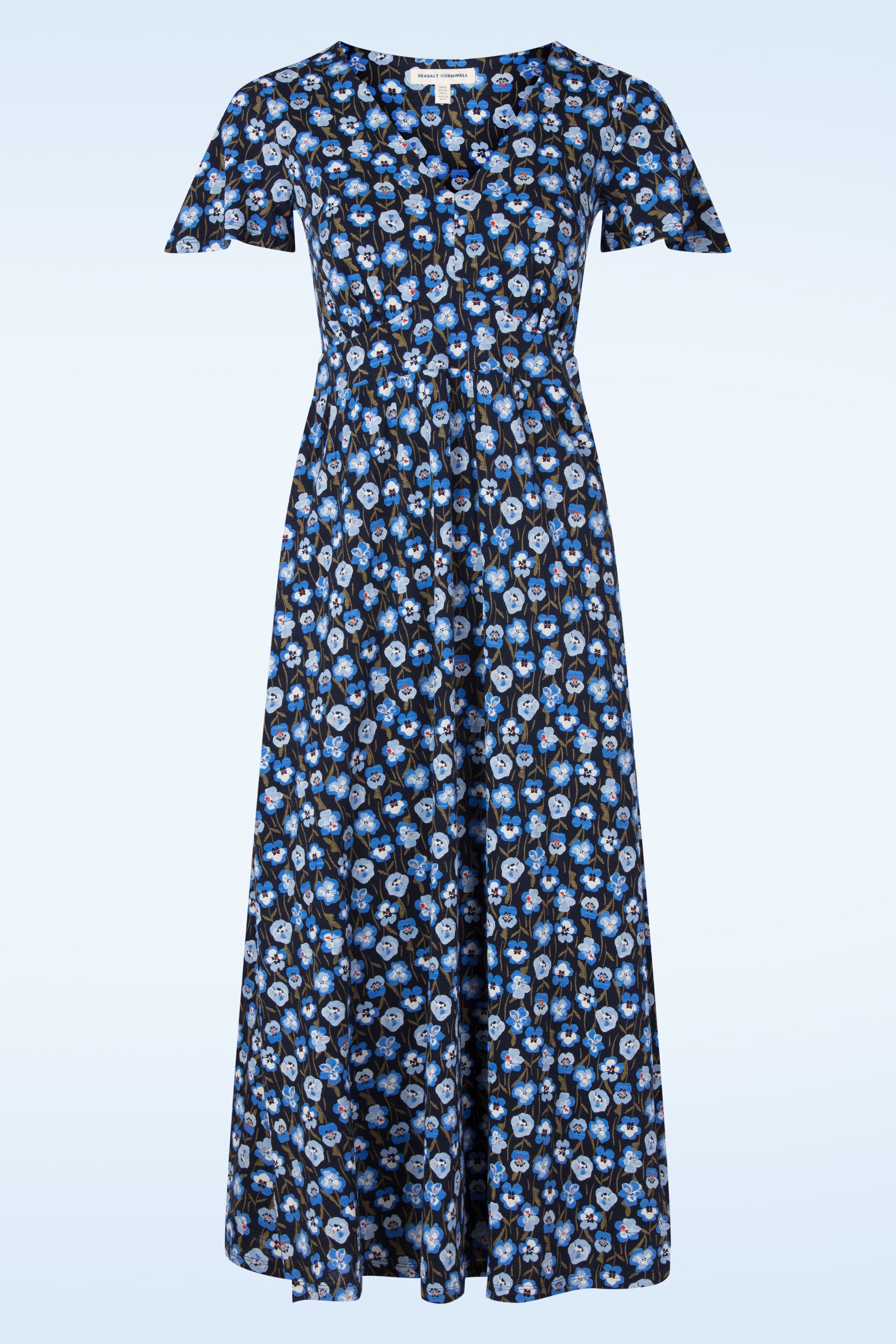 Seasalt - Chateaux katoenen midaxi jurk in Pressed Pansies Sail