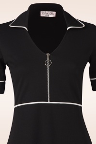 Vintage Chic for Topvintage - Topvintage exclusive ~ Daisy Retro jurk in zwart en wit 2