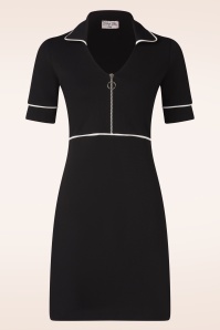 Vintage Chic for Topvintage - Topvintage exclusive ~ Daisy Retro jurk in zwart en wit