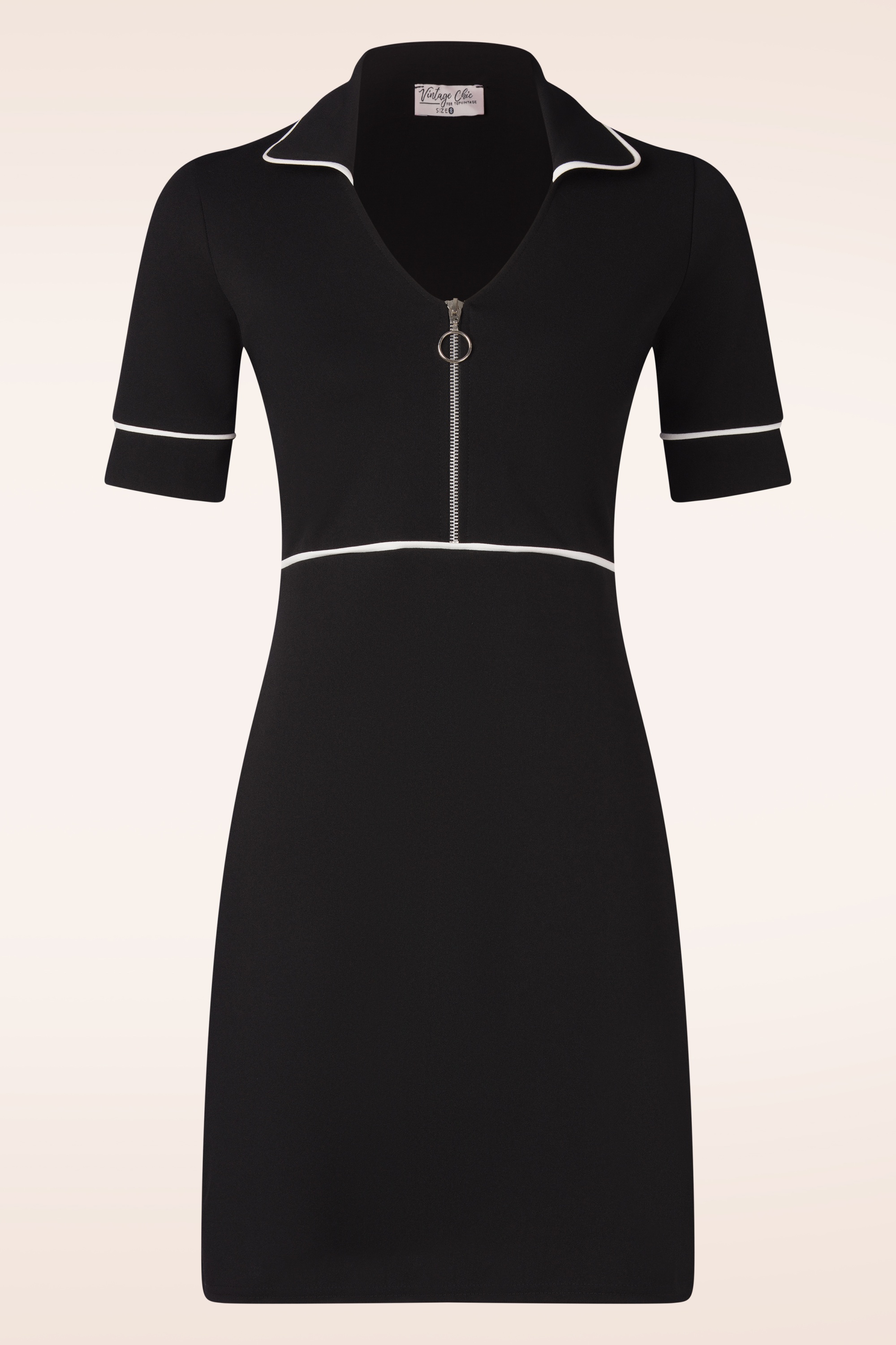 Vintage Chic for Topvintage - Topvintage exclusive ~ Daisy Retro jurk in zwart en wit