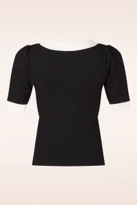 Vintage Chic for Topvintage - Topvintage exclusive ~ Cleo top in zwart en wit 3