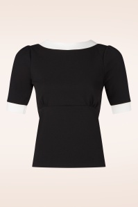 Vintage Chic for Topvintage - Topvintage exclusive ~ Cleo top in zwart en wit
