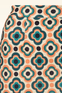 Vintage Chic for Topvintage - Topvintage exclusive ~ Bobby Retro rok in donker teal en oranje 2