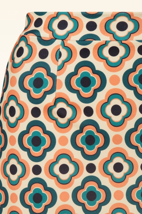Vintage Chic for Topvintage - Topvintage exclusive ~ Bobby Retro rok in donker teal en oranje 2