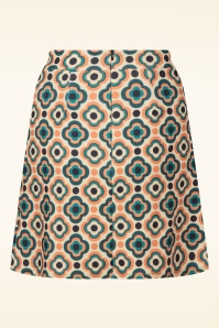 Vintage Chic for Topvintage - Topvintage exclusive ~ Bobby Retro rok in donker teal en oranje 3