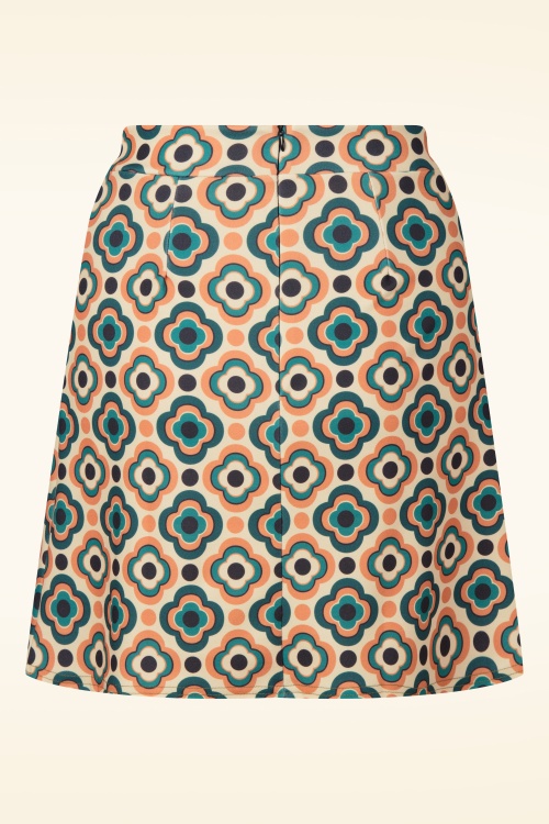 Vintage Chic for Topvintage - Topvintage exclusive ~ Bobby Retro rok in donker teal en oranje 3