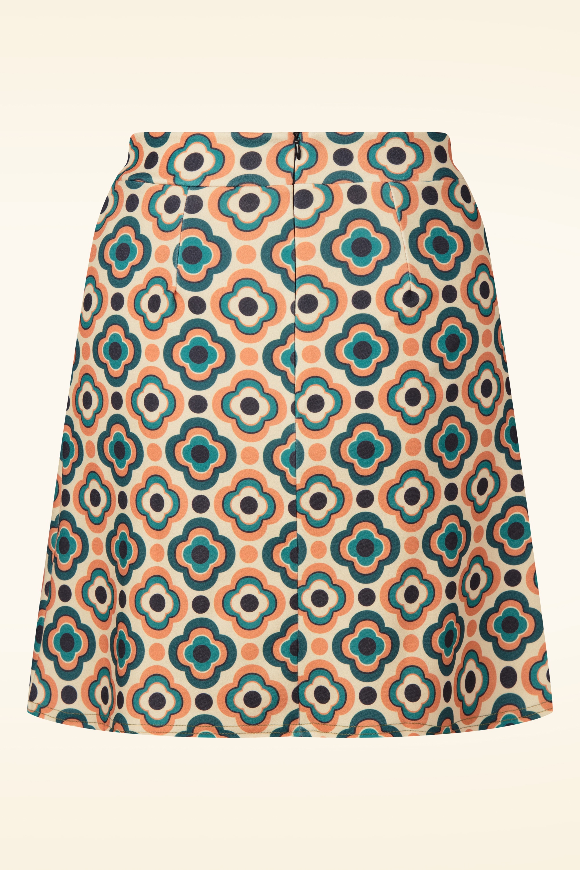 Vintage Chic for Topvintage - Topvintage exclusive ~ Bobby Retro rok in donker teal en oranje 3