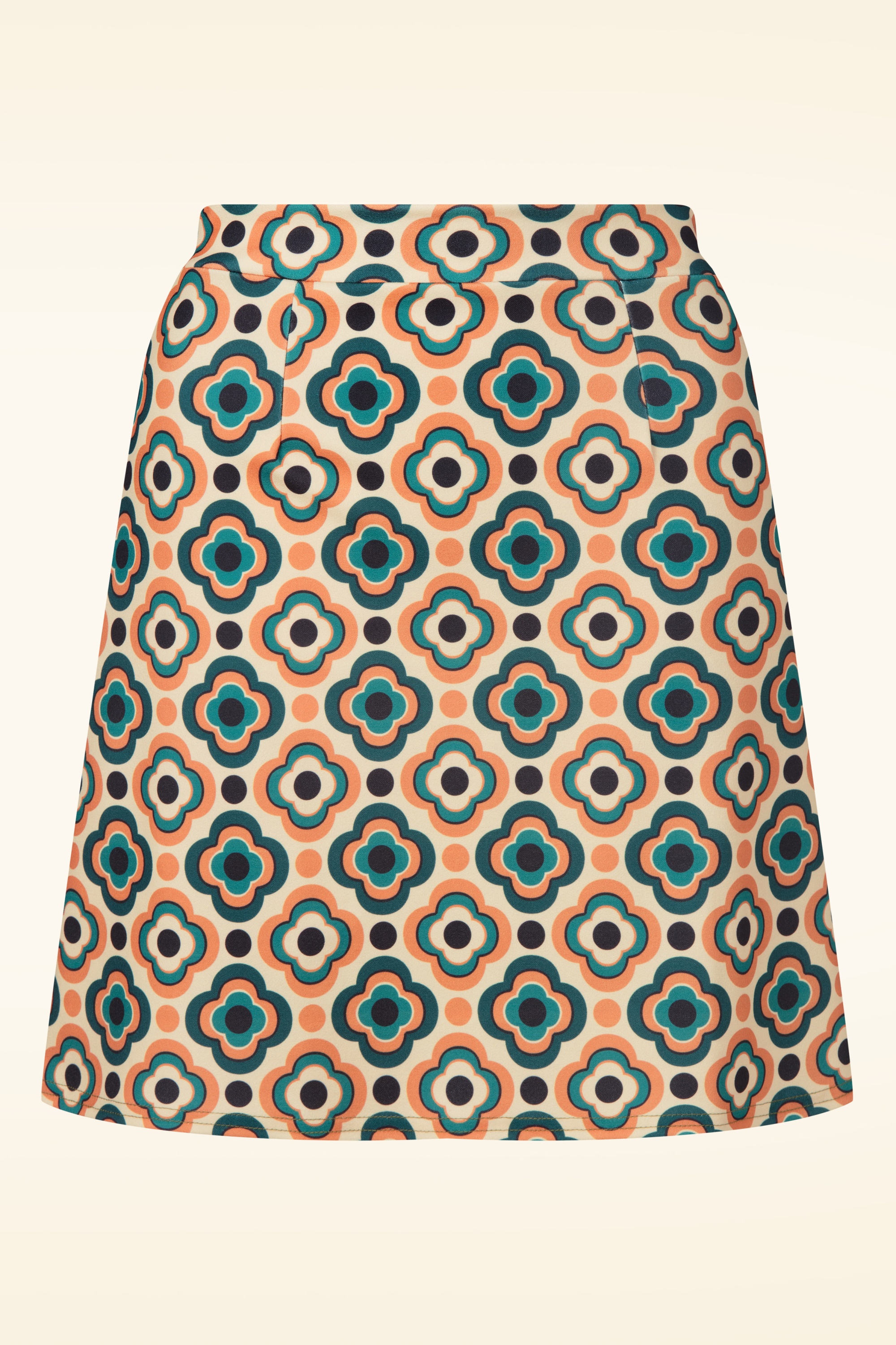 Vintage Chic for Topvintage - Topvintage exclusive ~ Bobby Retro rok in donker teal en oranje