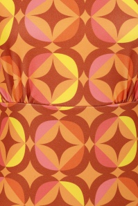 Vintage Chic for Topvintage - Topvintage exclusive ~ Betty geometrische jurk in oranje en geel 2
