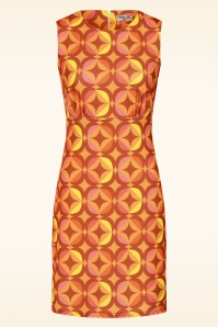 Vintage Chic for Topvintage - Topvintage exclusive ~ Betty geometrische jurk in oranje en geel