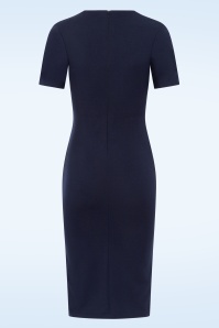 Vintage Chic for Topvintage - Topvintage exclusive ~ Mira pencil jurk in marineblauw 3