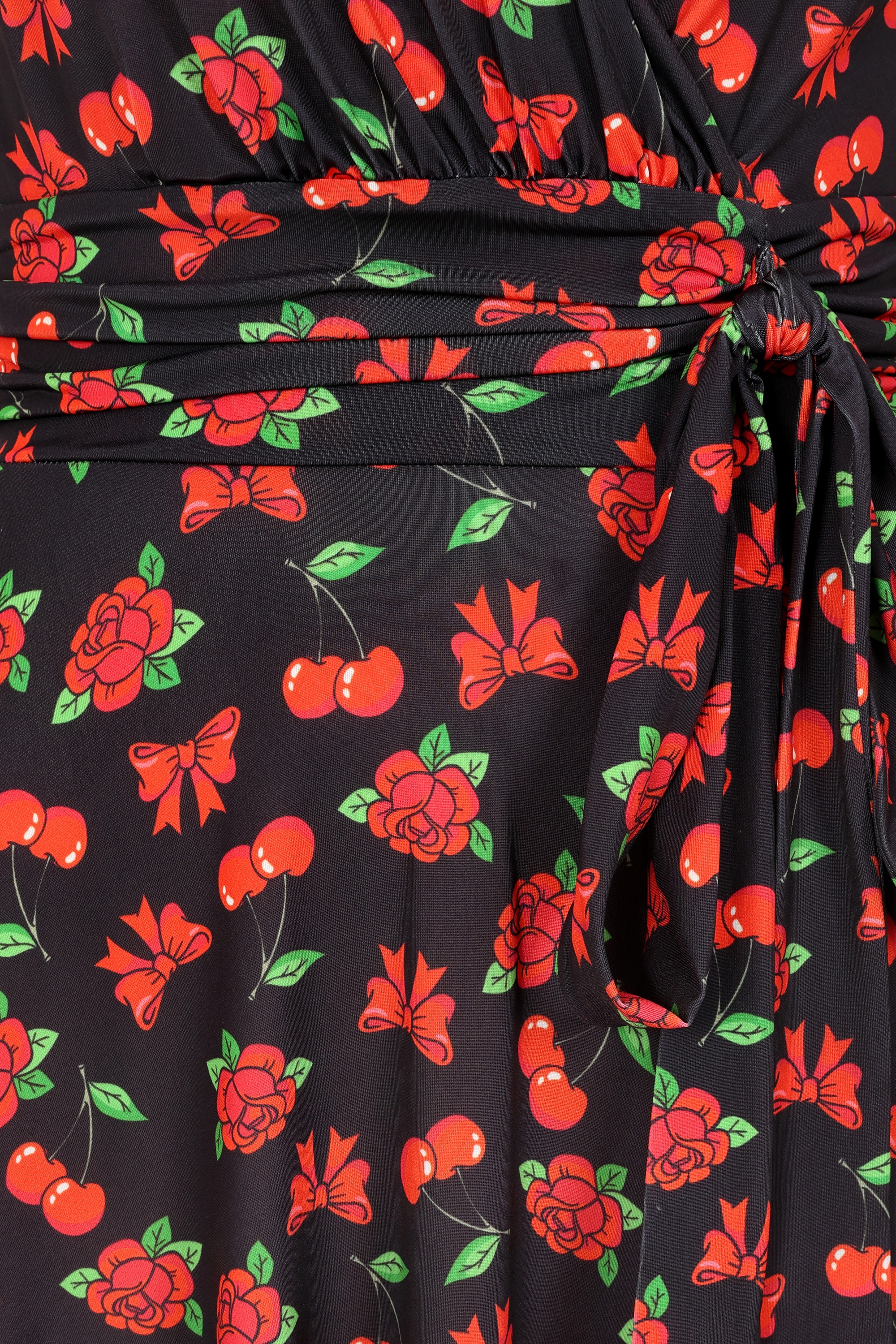 Vintage Chic for Topvintage - Topvintage exclusive ~ Jane cherry swing jurk in zwart en rood 2