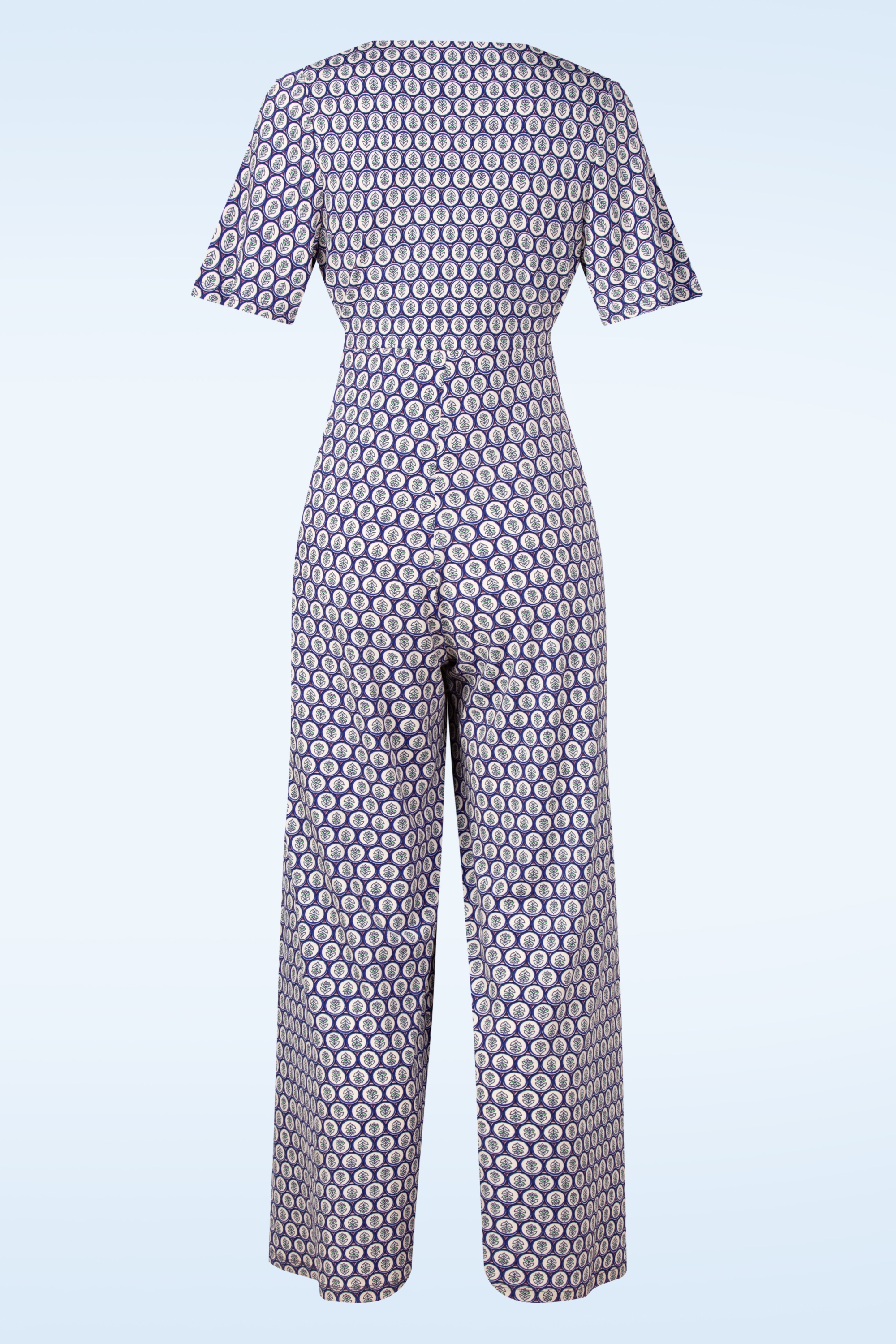 Surkana - Cindy overslag jumpsuit in blauw 3